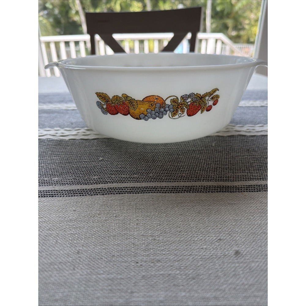 Anchor Hocking Fire King Fruit Harvest 3 Quart Casserole Dish Bowl USA #439